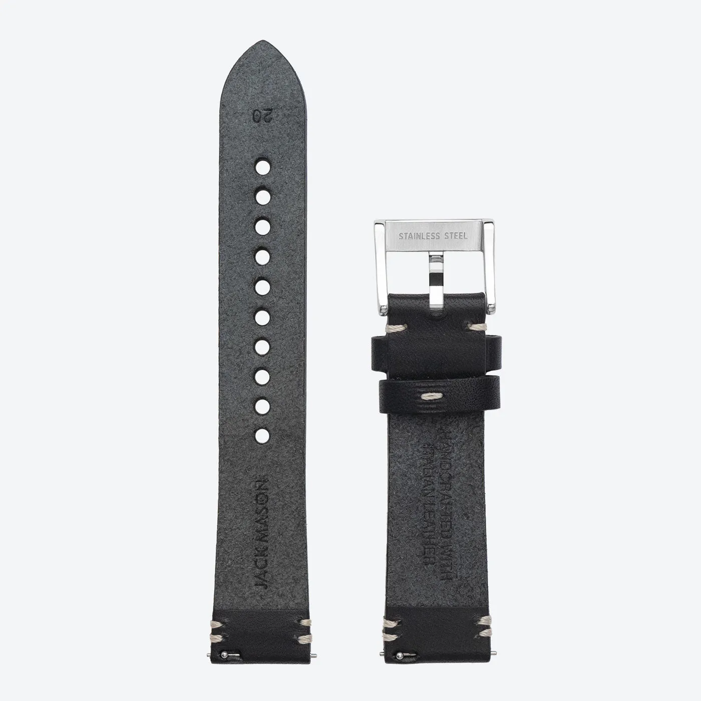 20mm Black Leather Strap