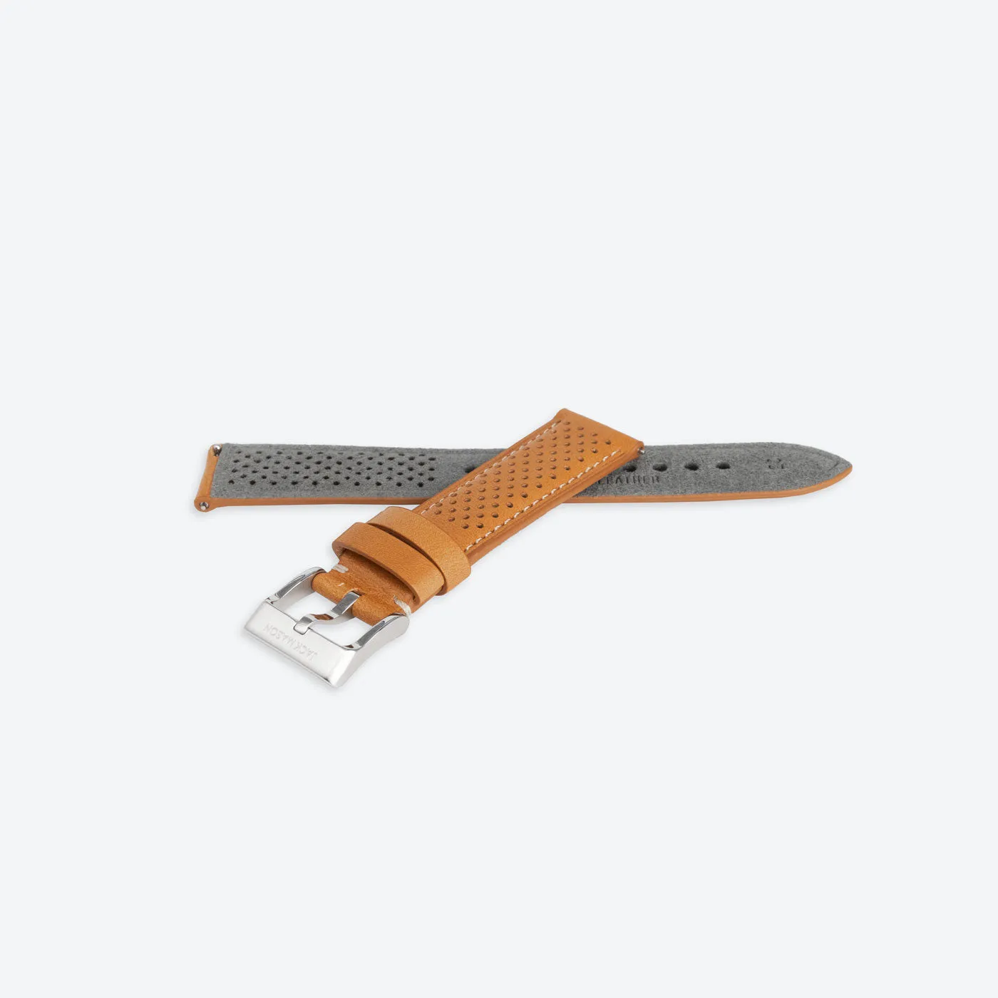 20mm perforated Tan Leather Strap