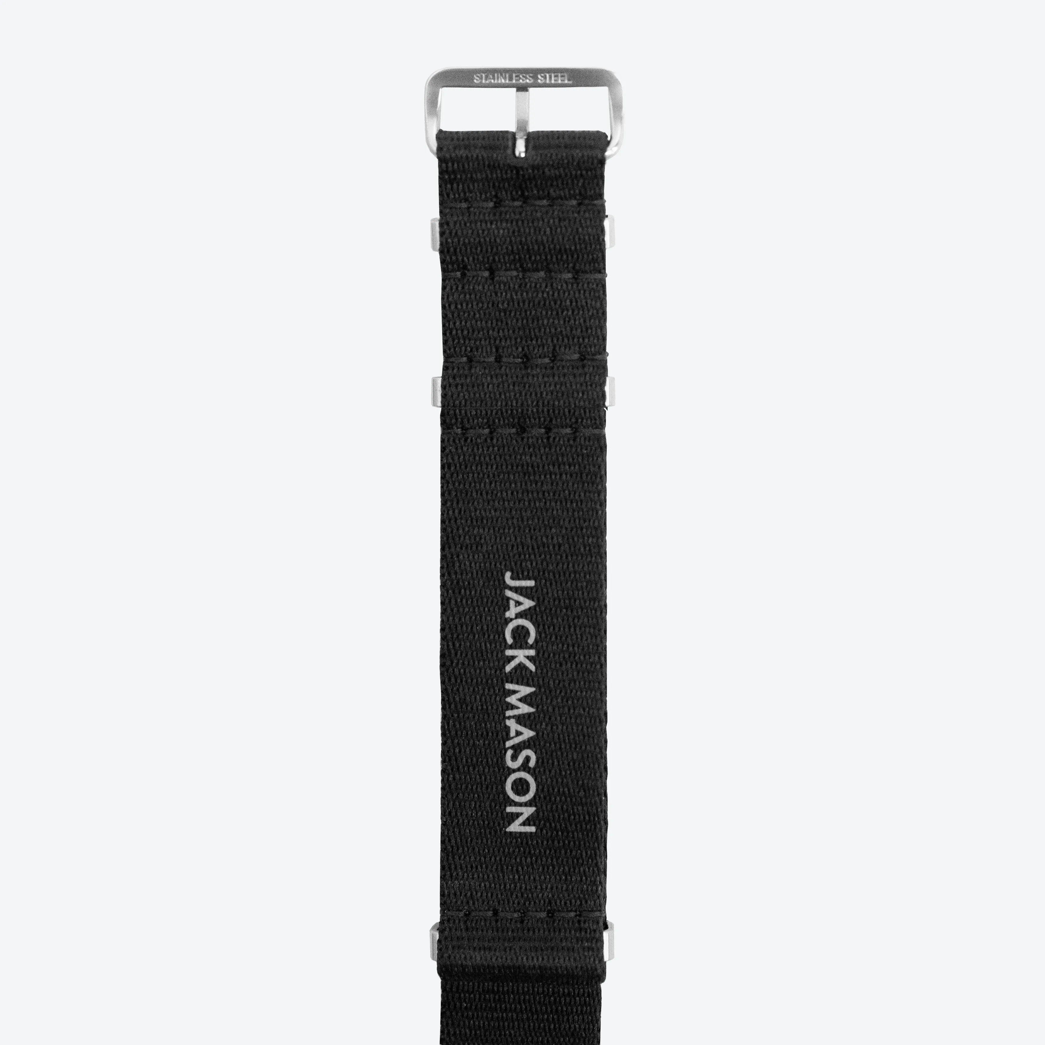 22mm Black Military Style Strap