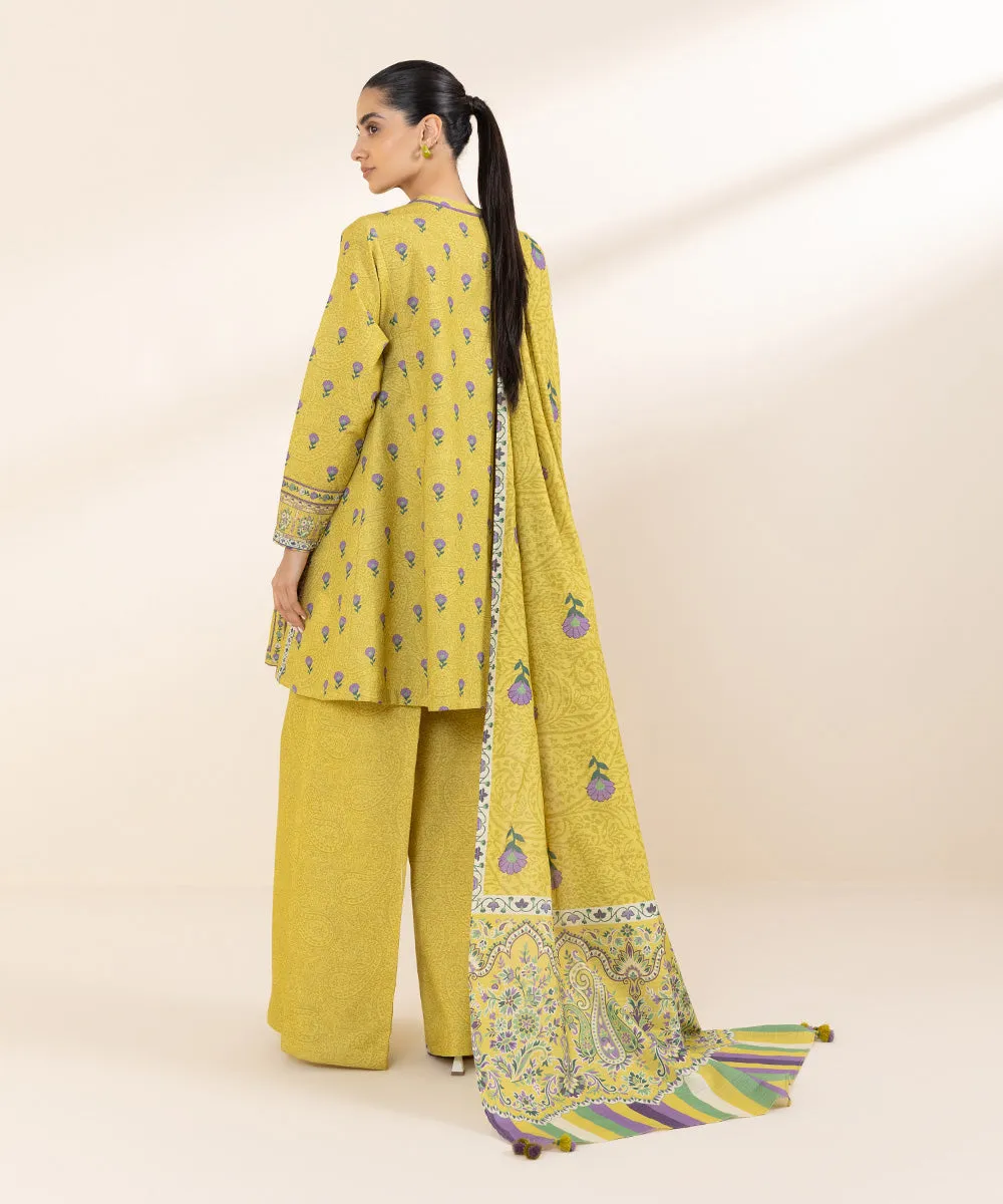 3 Piece - Printed Light Khaddar Suit