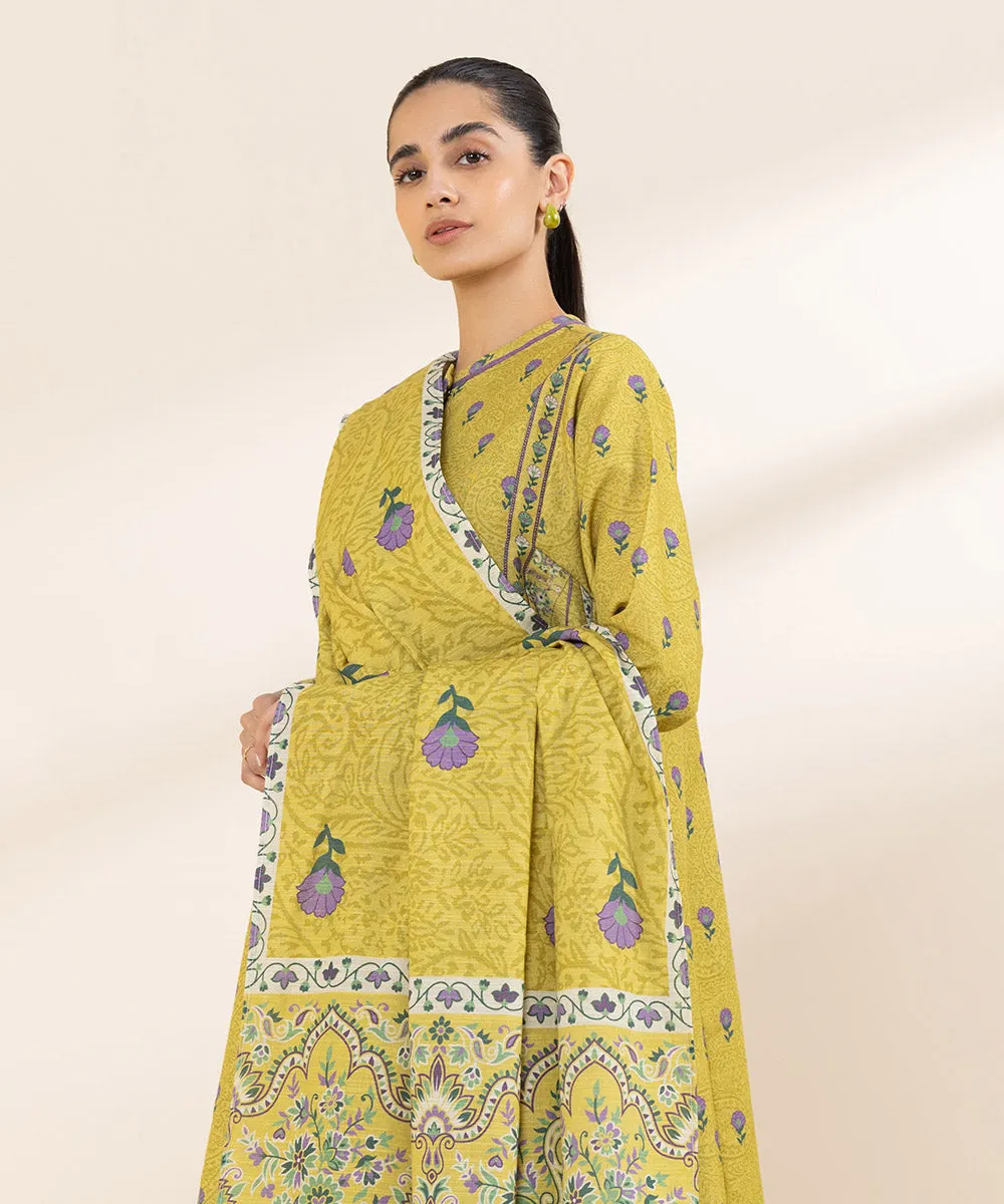 3 Piece - Printed Light Khaddar Suit