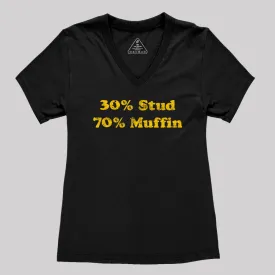 30 Stud 70 Muffin Women's V-Neck T-shirt