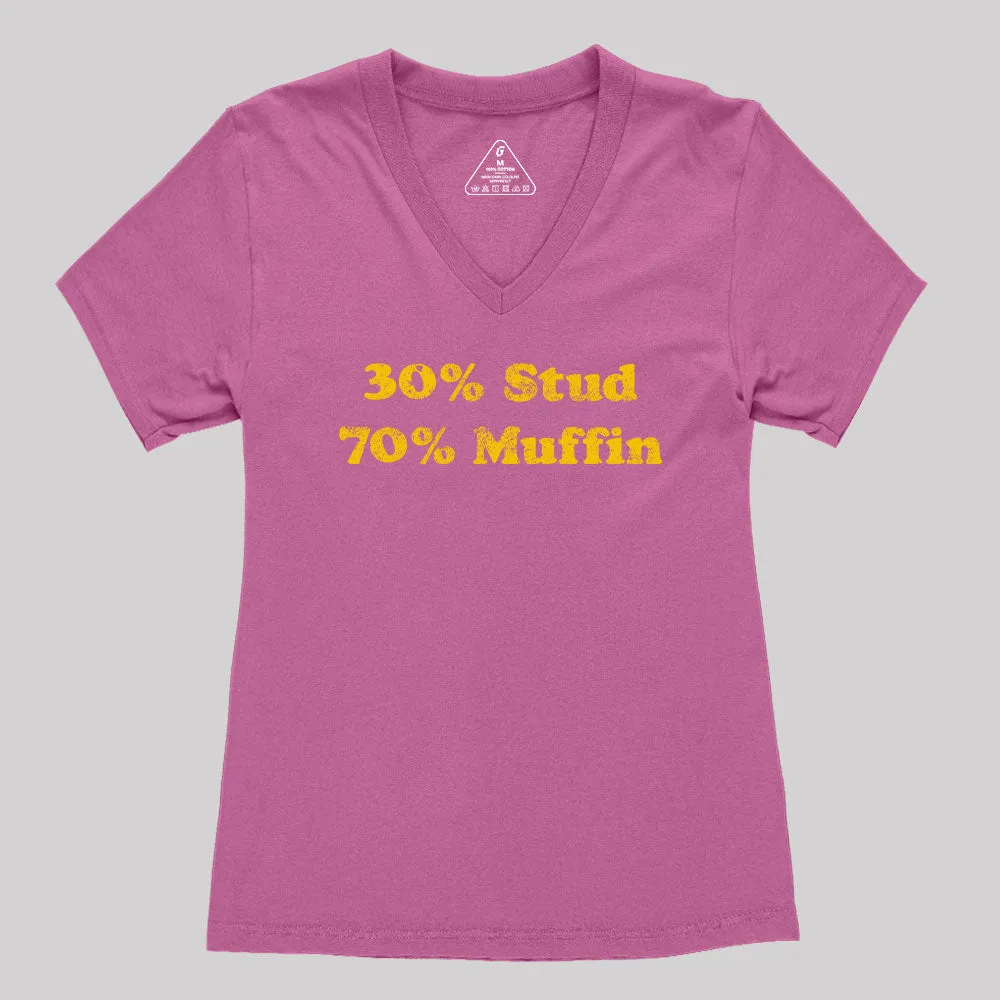 30 Stud 70 Muffin Women's V-Neck T-shirt