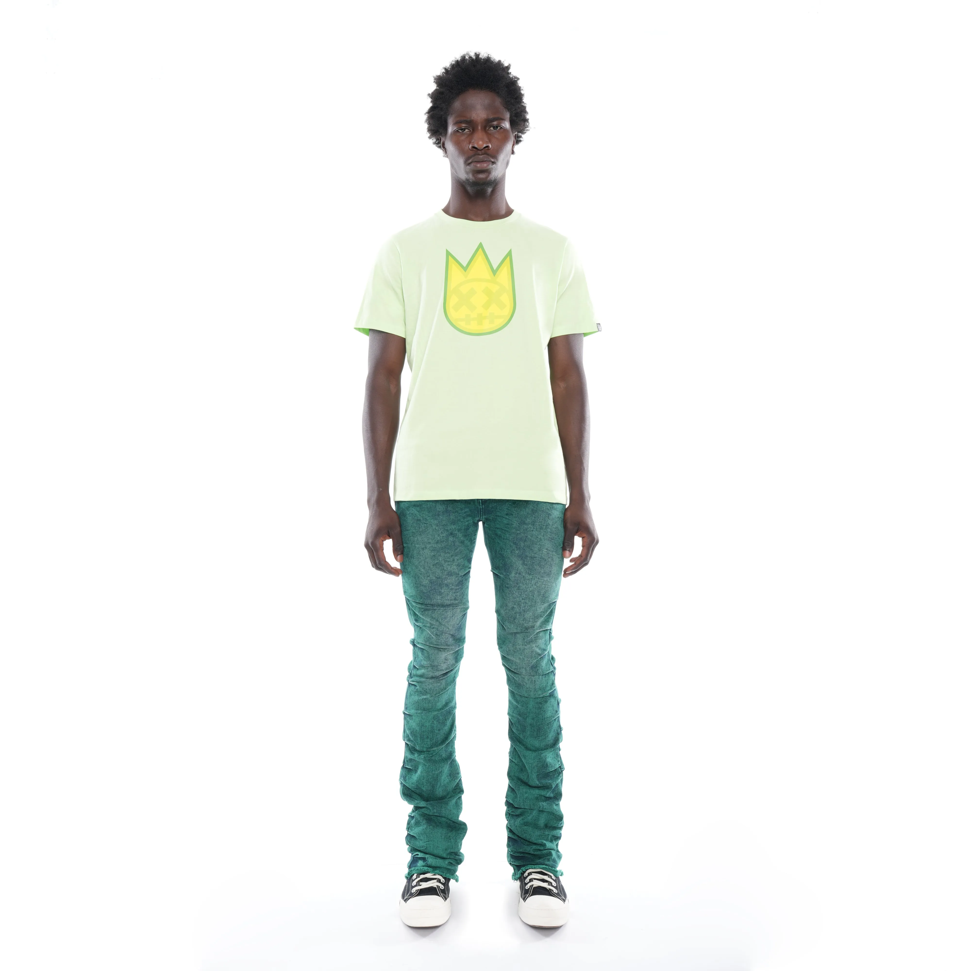 3D CLEAN SHIMUCHAN LOGO  SHORT SLEEVE CREW NECK TEE IN PATINA GREEN