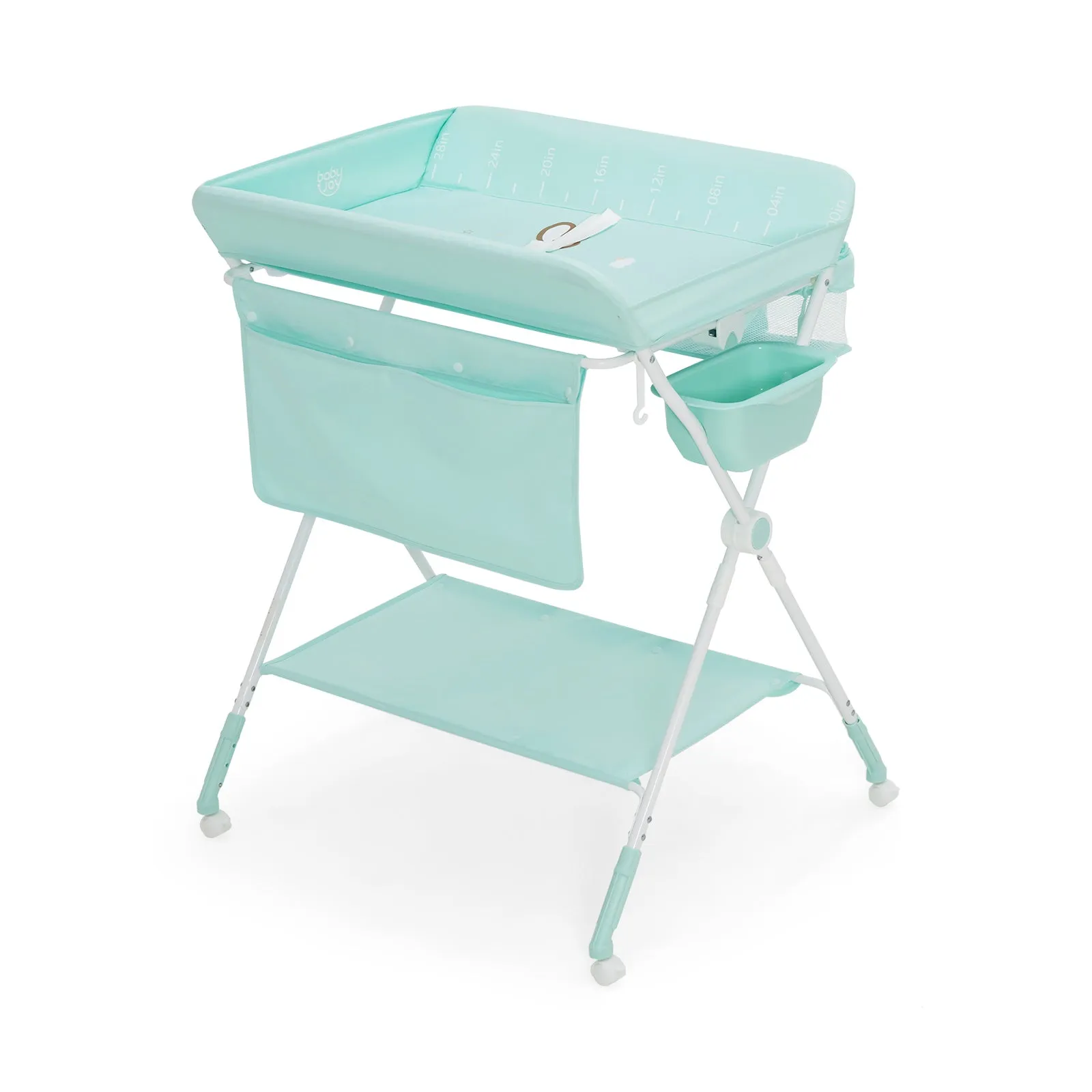 4-in-1 Adjustable Folding Baby Changing Table with Wheels-Blue