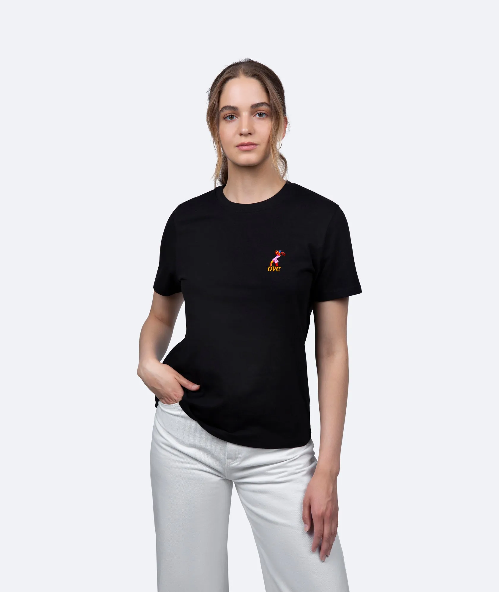 Abstract Tennis Ladies T-Shirt - Black