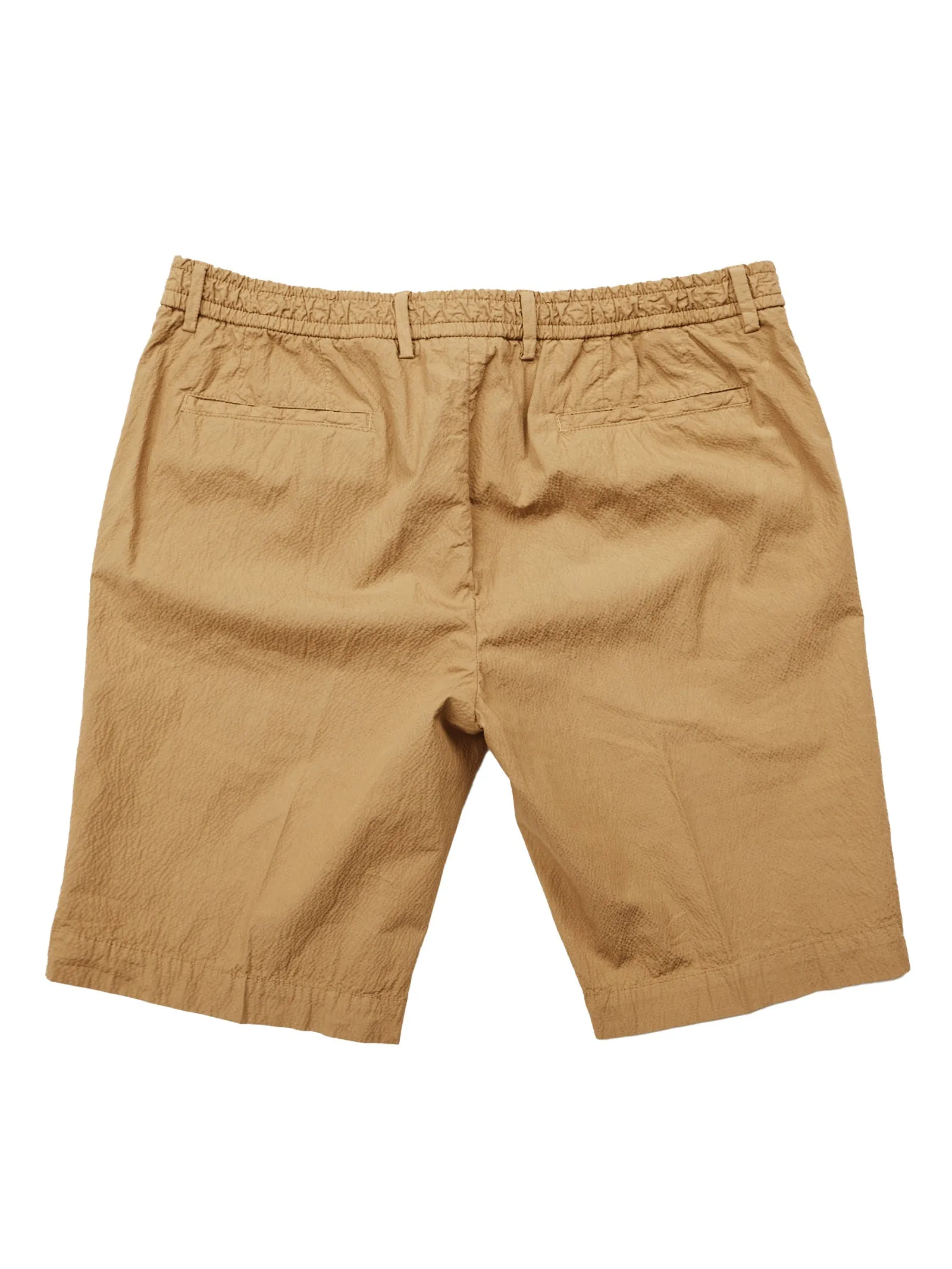 Acorn Brown Seersucker Stretch Shorts