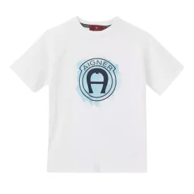 Aigner T-Shirt Logo Blue White