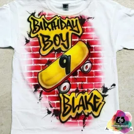 Airbrush Birthday Skater Boy Design