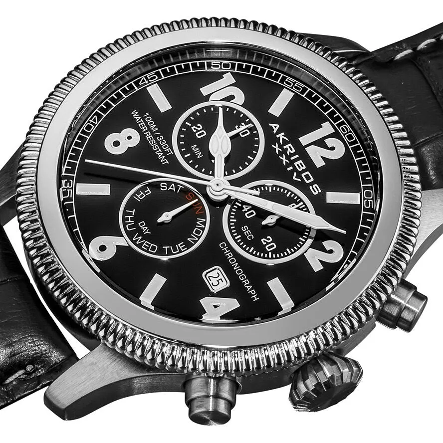 Akribos XxivUltimate Chronograph Stainless Steel Men's Watch AK575BK