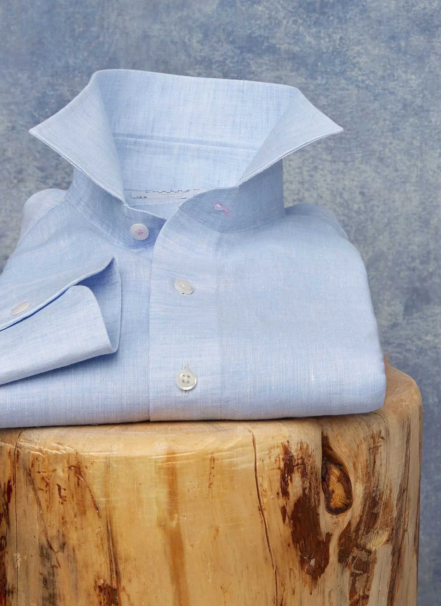 Alexander in Blue Linen Shirt