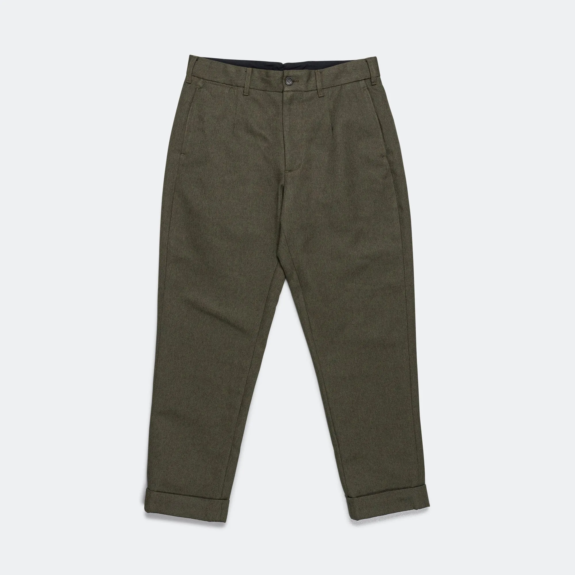 Andover Pant - Olive Melange Cotton Twill