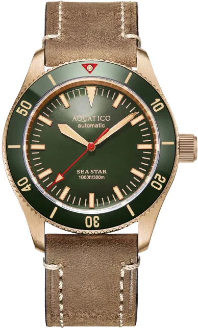 Aquatico Bronze Sea Star Green Ceramic Bezel No Date