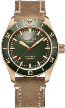 Aquatico Bronze Sea Star Green Ceramic Bezel No Date