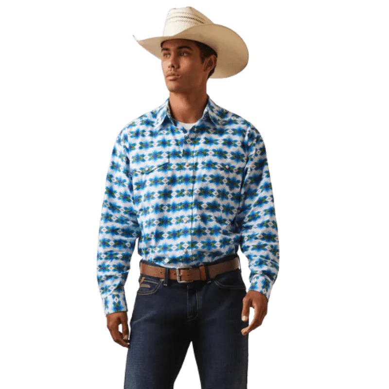 Ariat Men's Levi White Classic Fit Long Sleeve Shirt 10043793