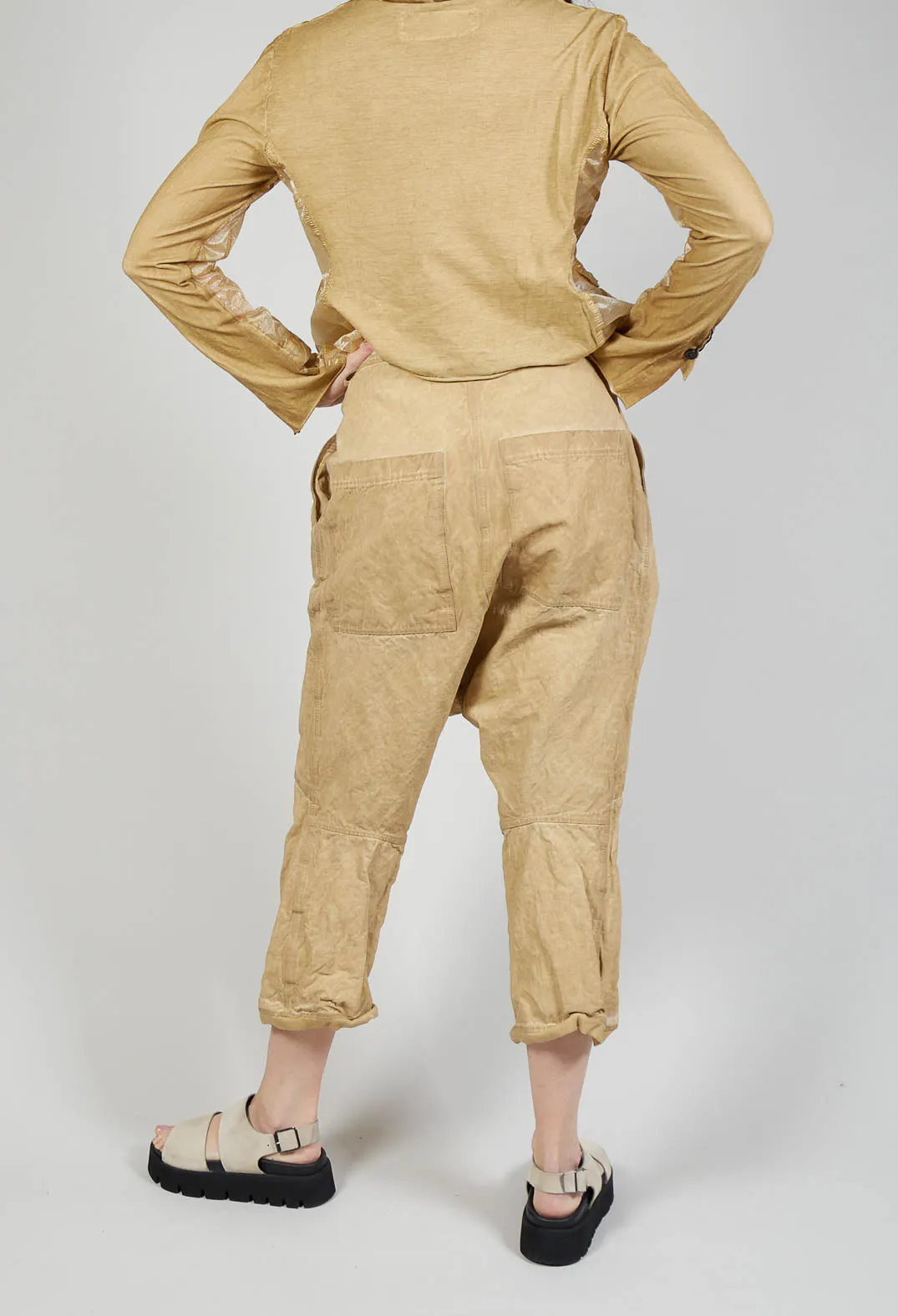 Ash Drop Crotch Trousers in Wax Cloud