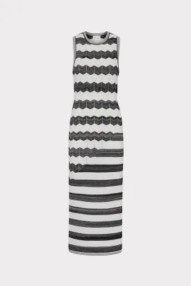 Asymetrical Zig Zag Midi Dress