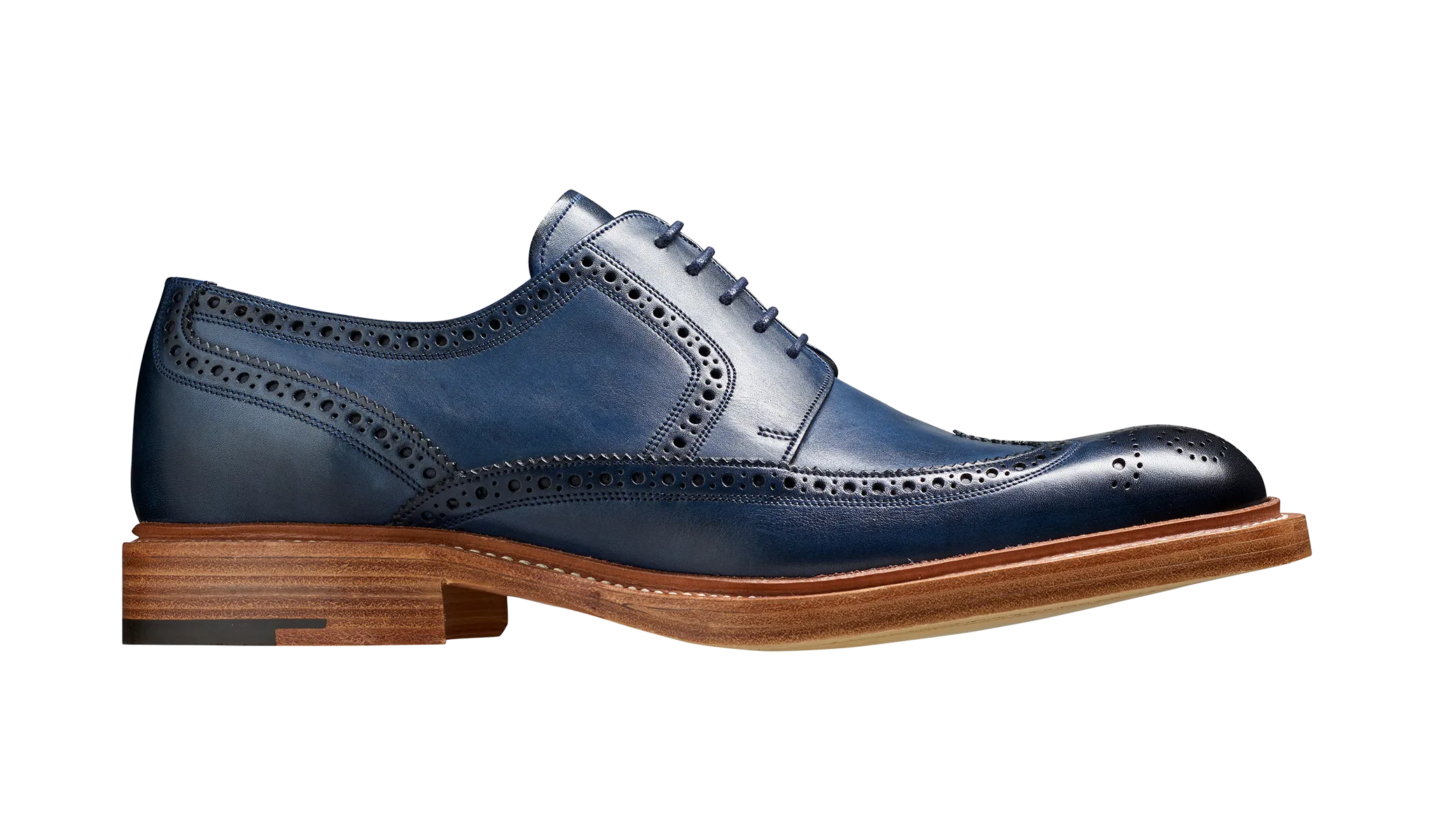 Barker Bailey Classic wing tip Derby - Navy Hand Painted