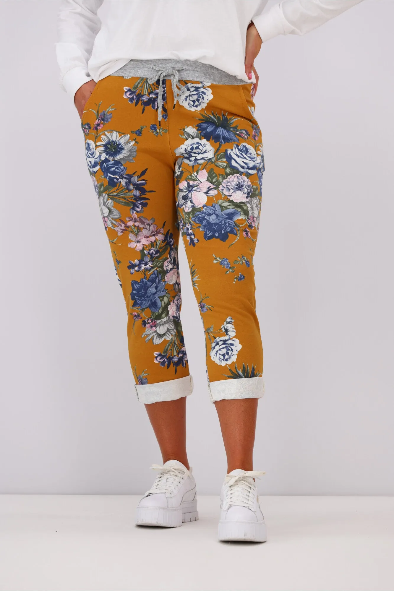 Beau Denver Floral Mustard Trousers