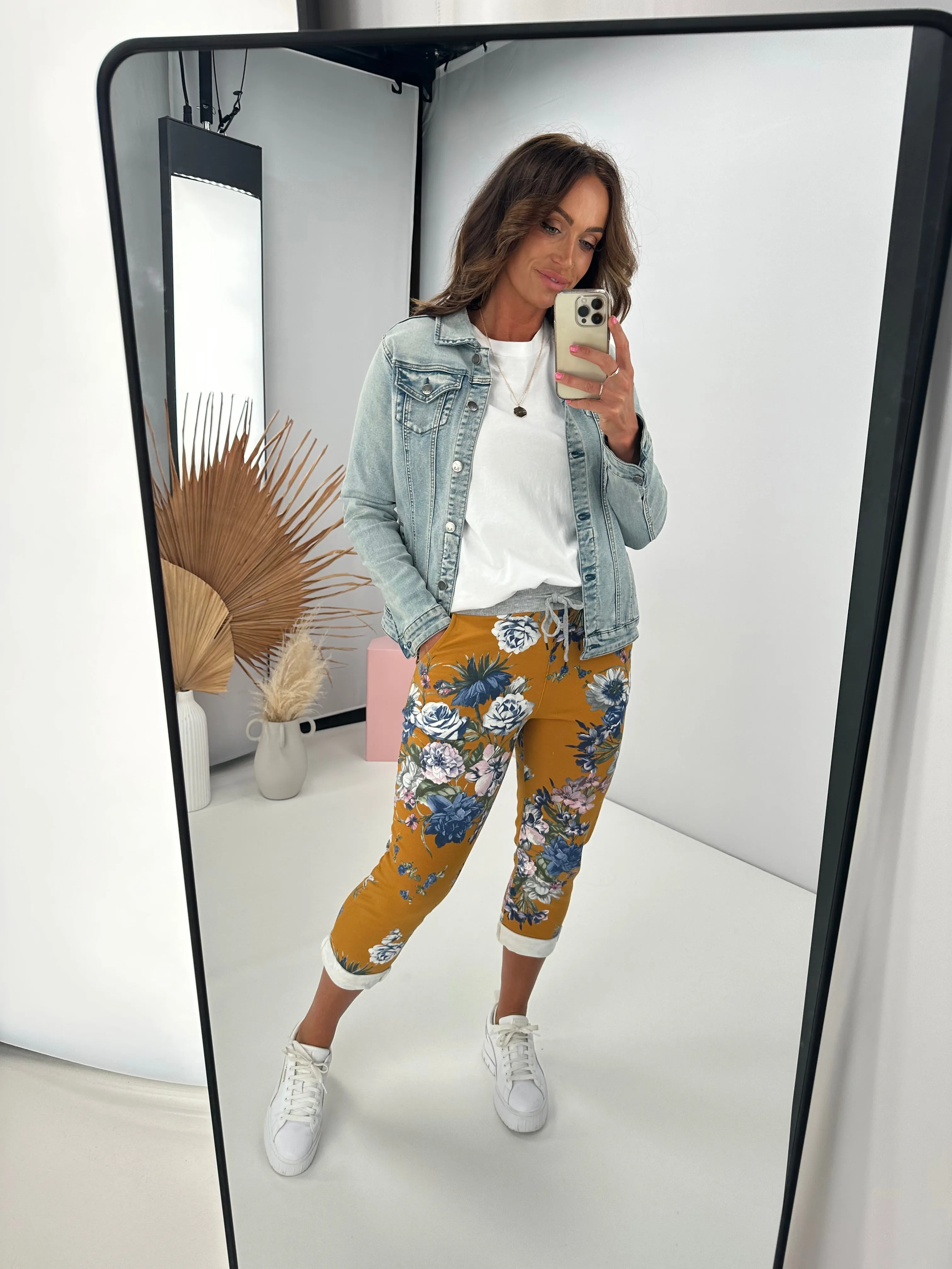 Beau Denver Floral Mustard Trousers