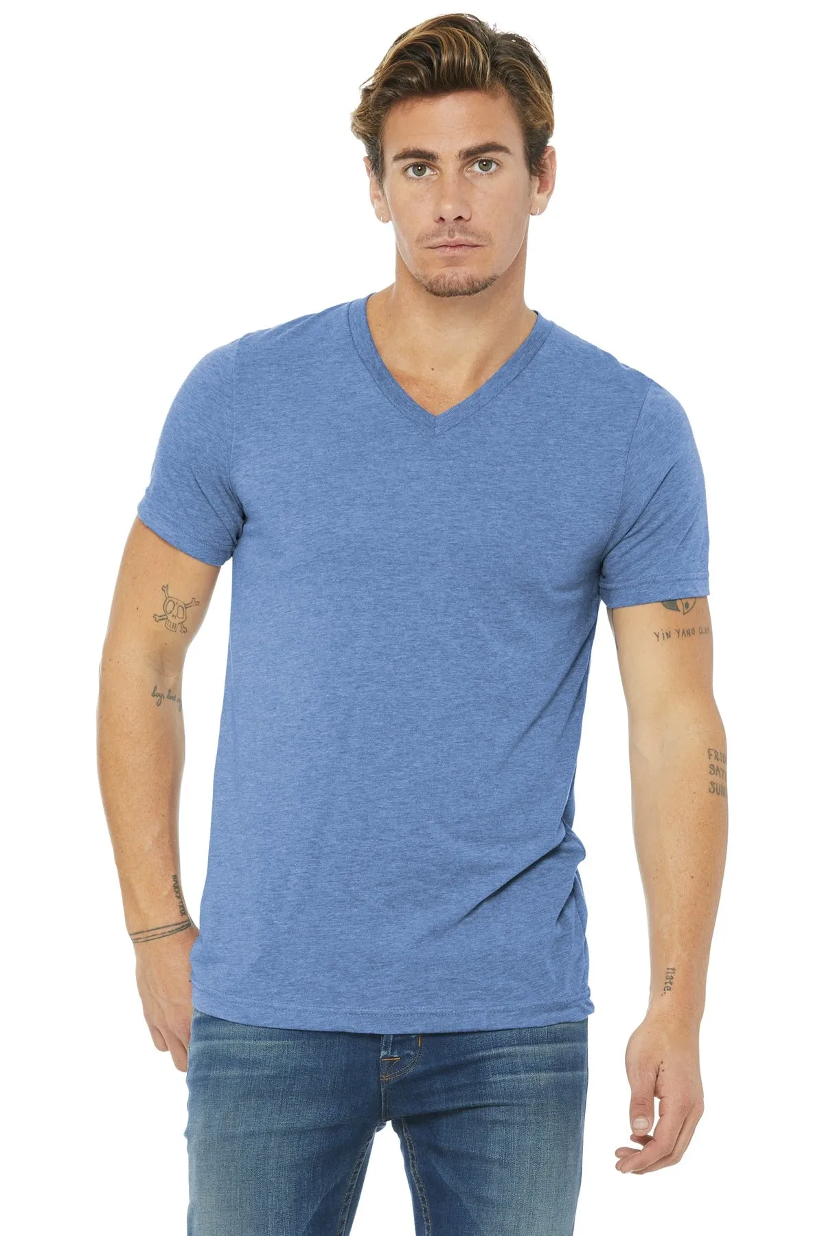 BELLA CANVAS Unisex Triblend Short Sleeve V-Neck Te. BC3415