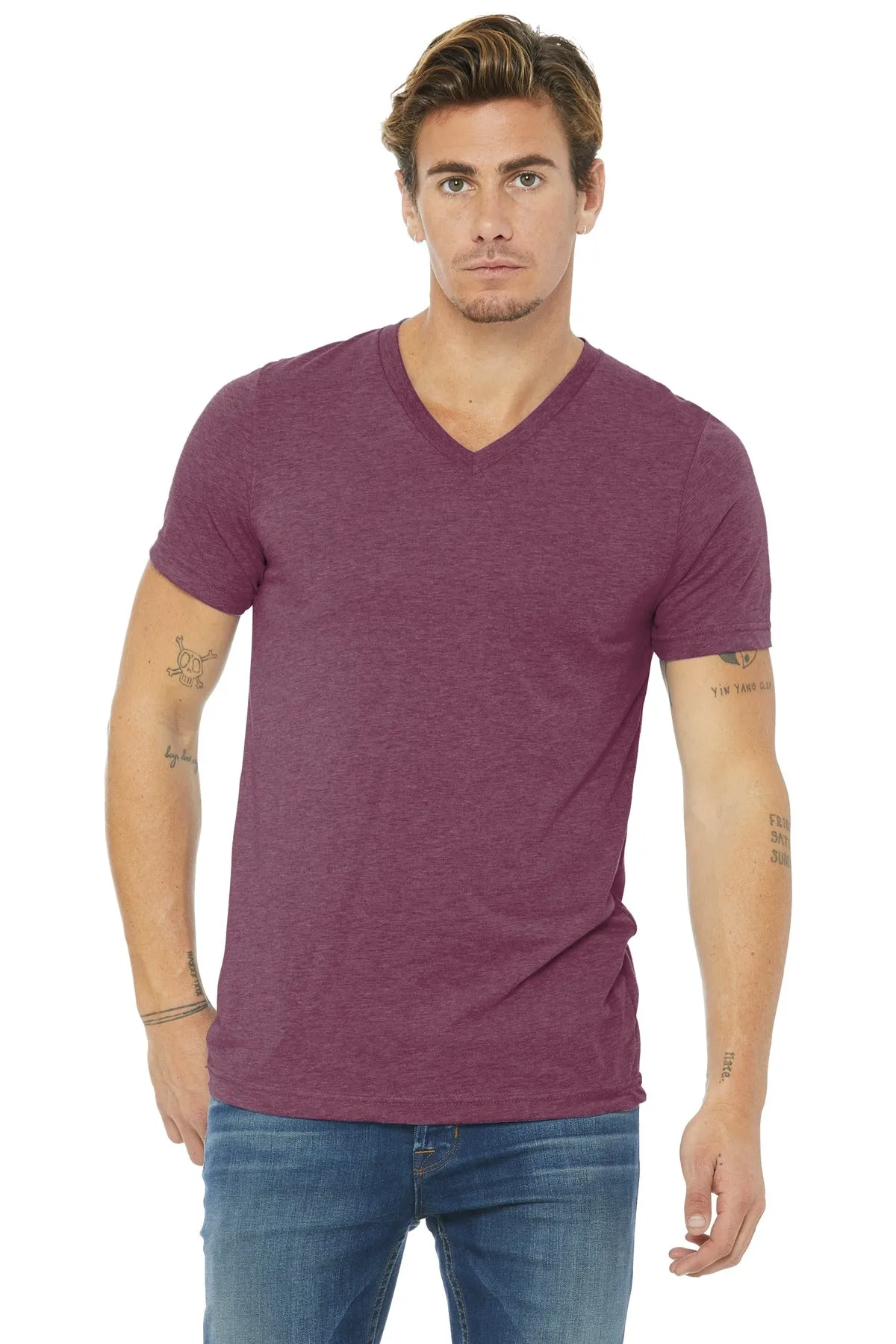 BELLA CANVAS Unisex Triblend Short Sleeve V-Neck Te. BC3415