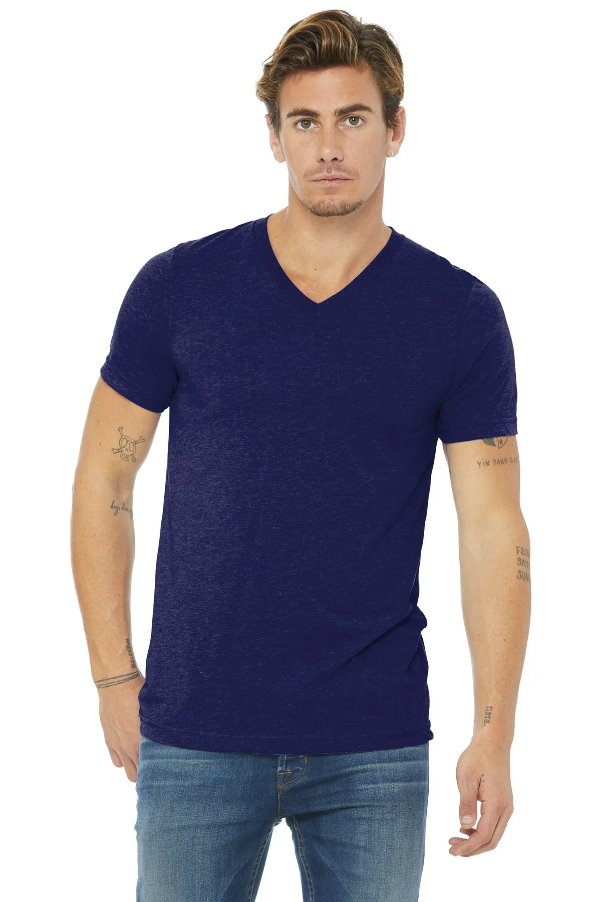 BELLA CANVAS Unisex Triblend Short Sleeve V-Neck Te. BC3415