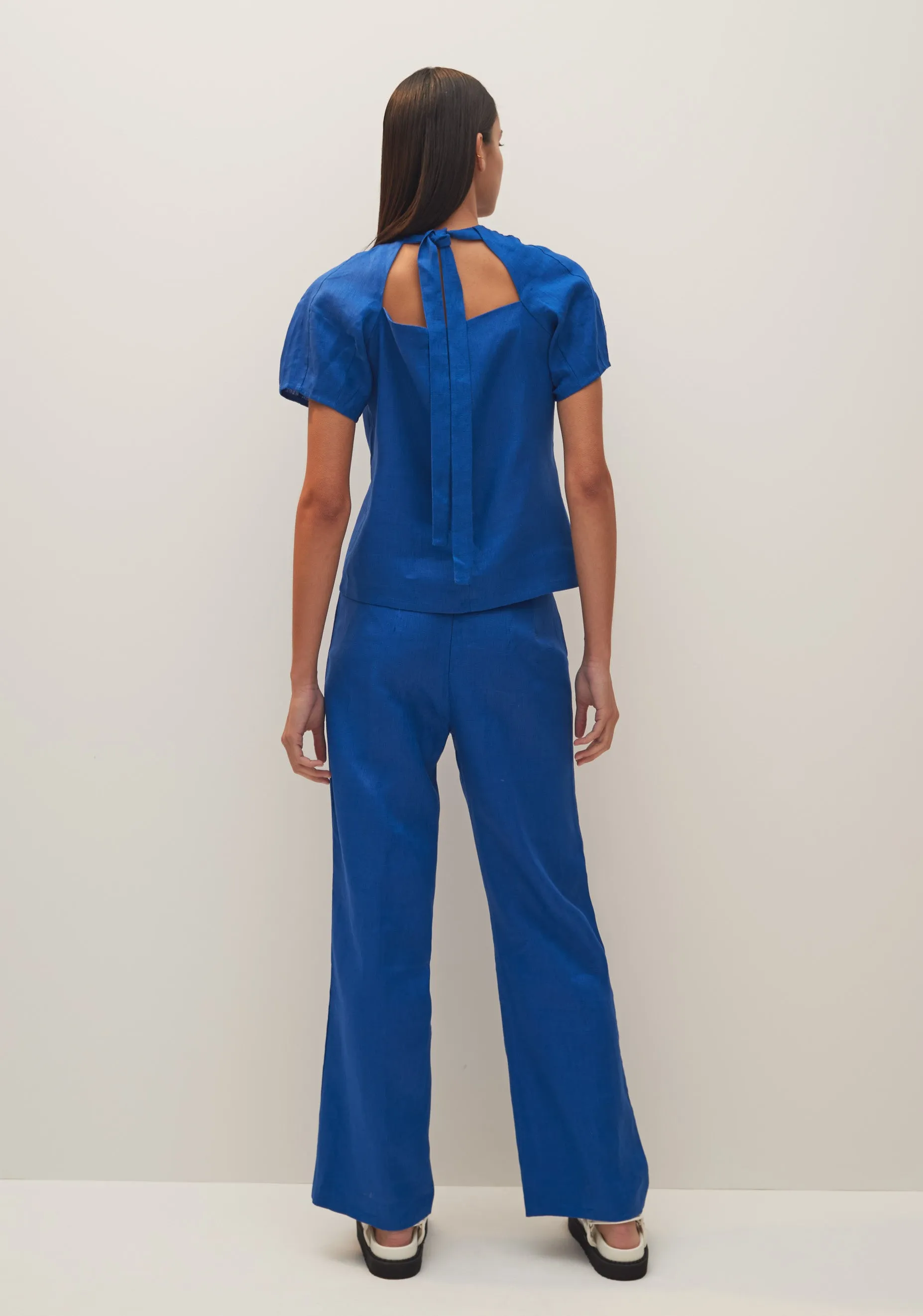 Benita Linen Pant_Cobalt