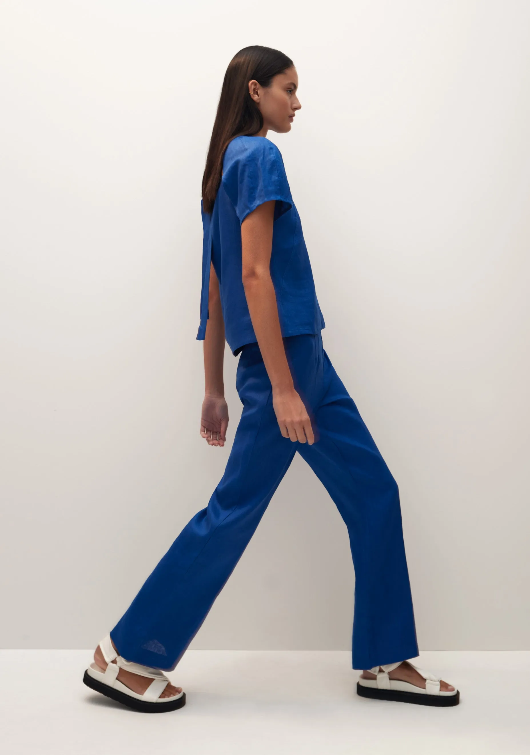 Benita Linen Pant_Cobalt