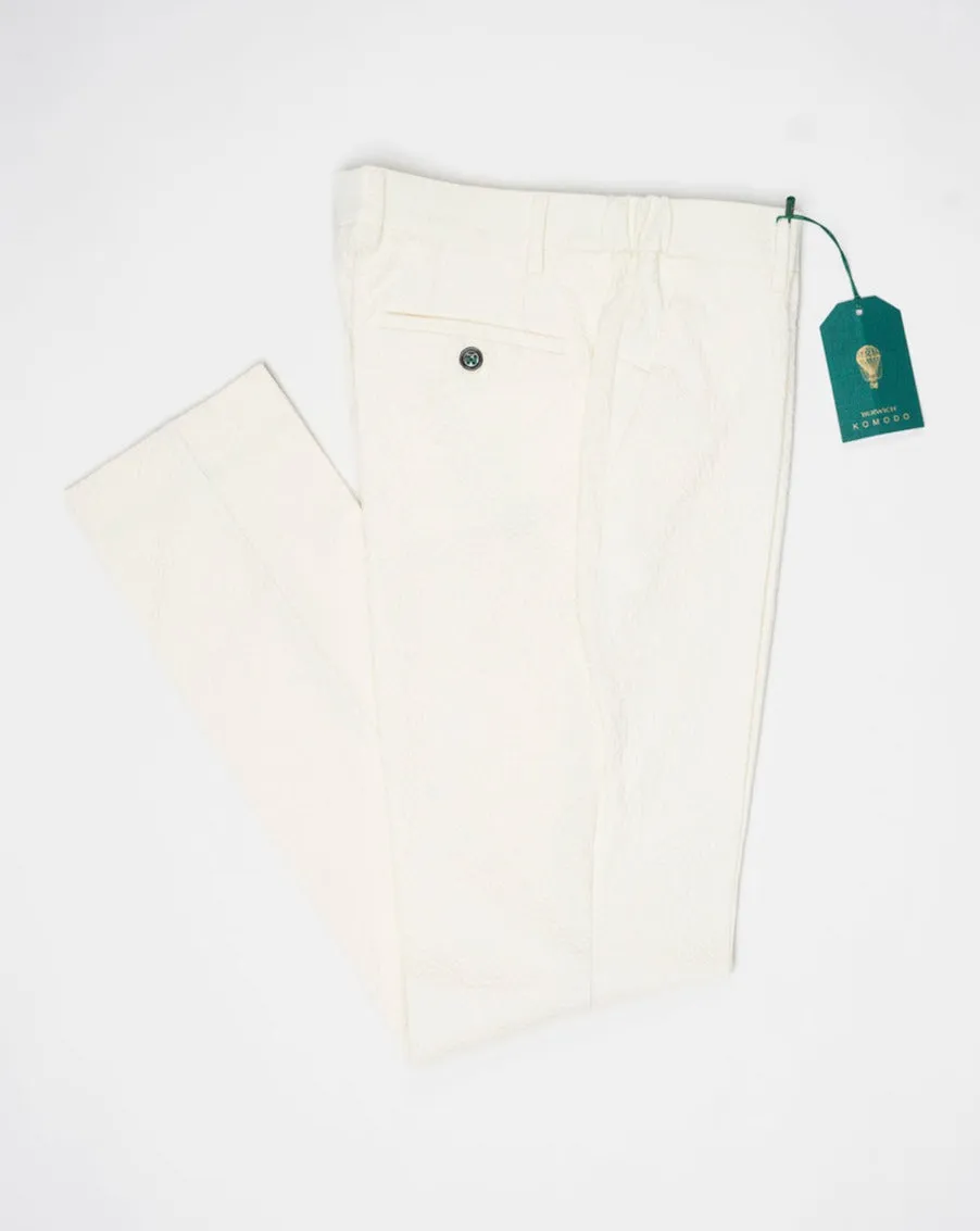 Berwich Morello Elax Seersucker Trousers / Chalk