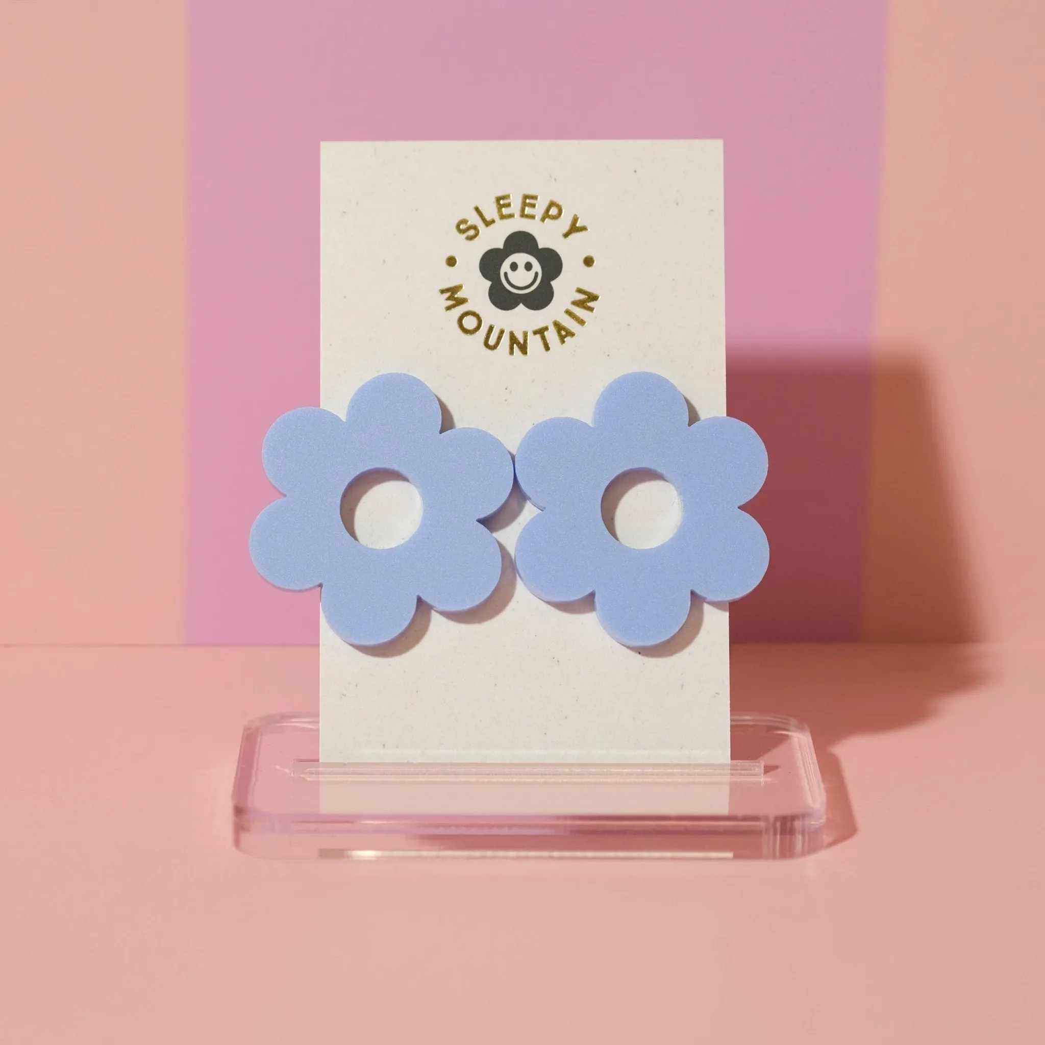 Big stud earrings - Periwinkle Daisy Studs