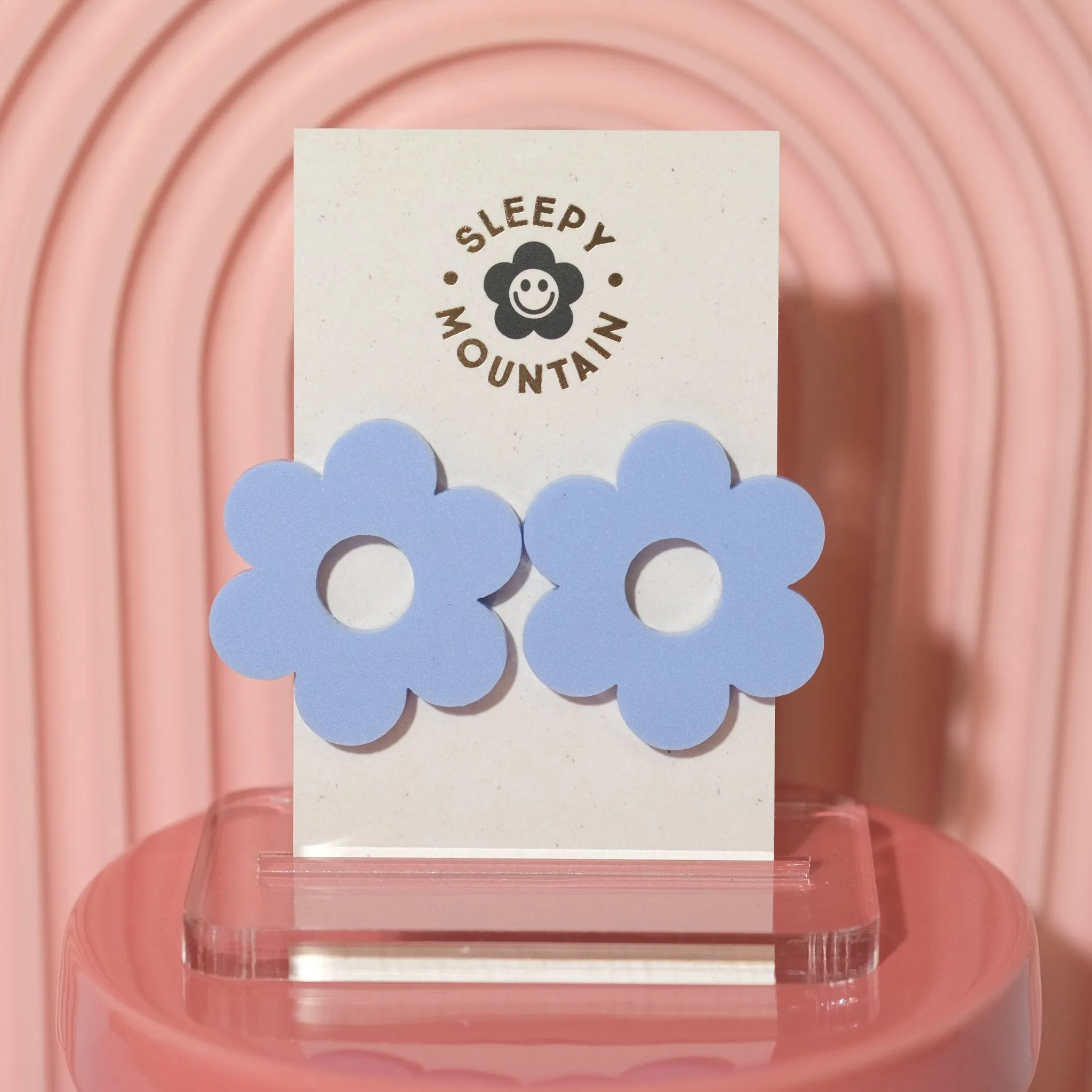 Big stud earrings - Periwinkle Daisy Studs