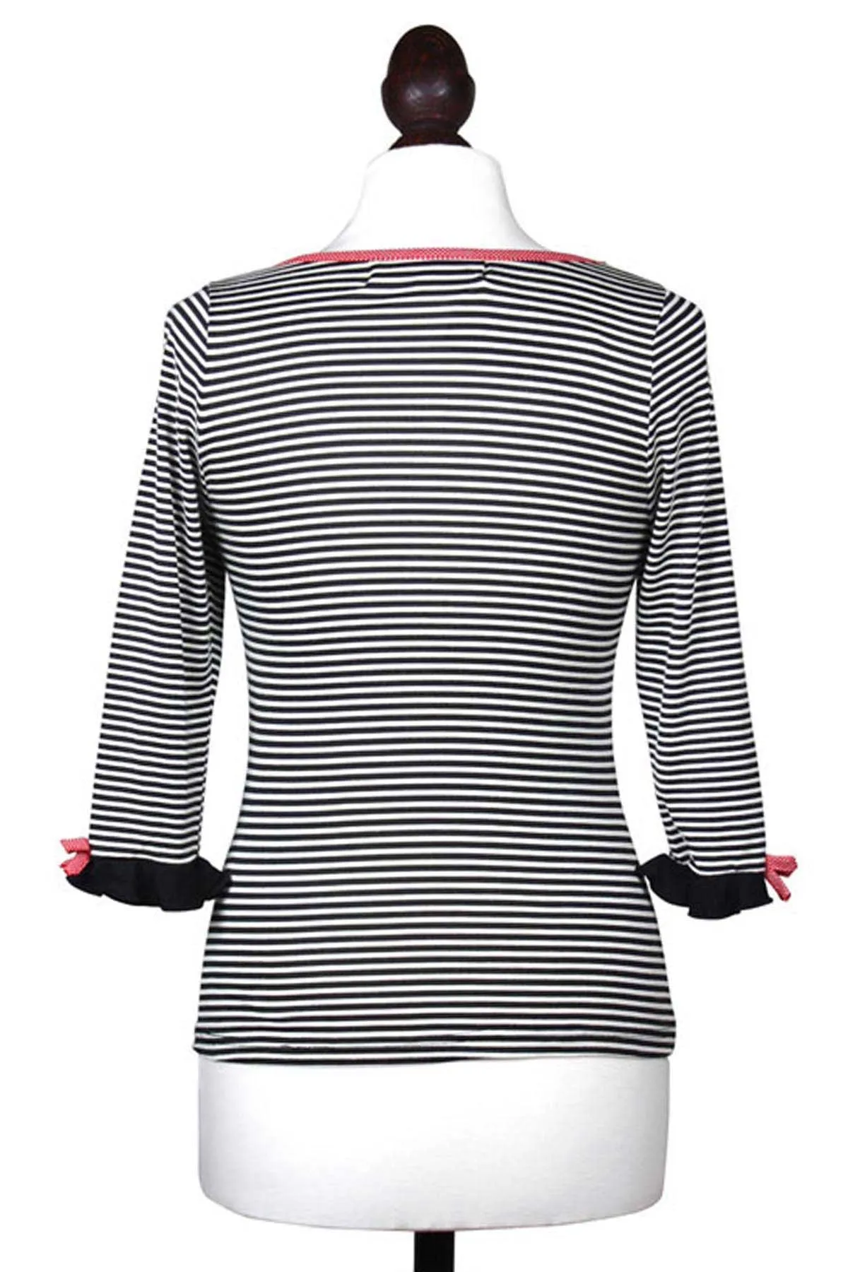 Black and White Striped Jersey Top