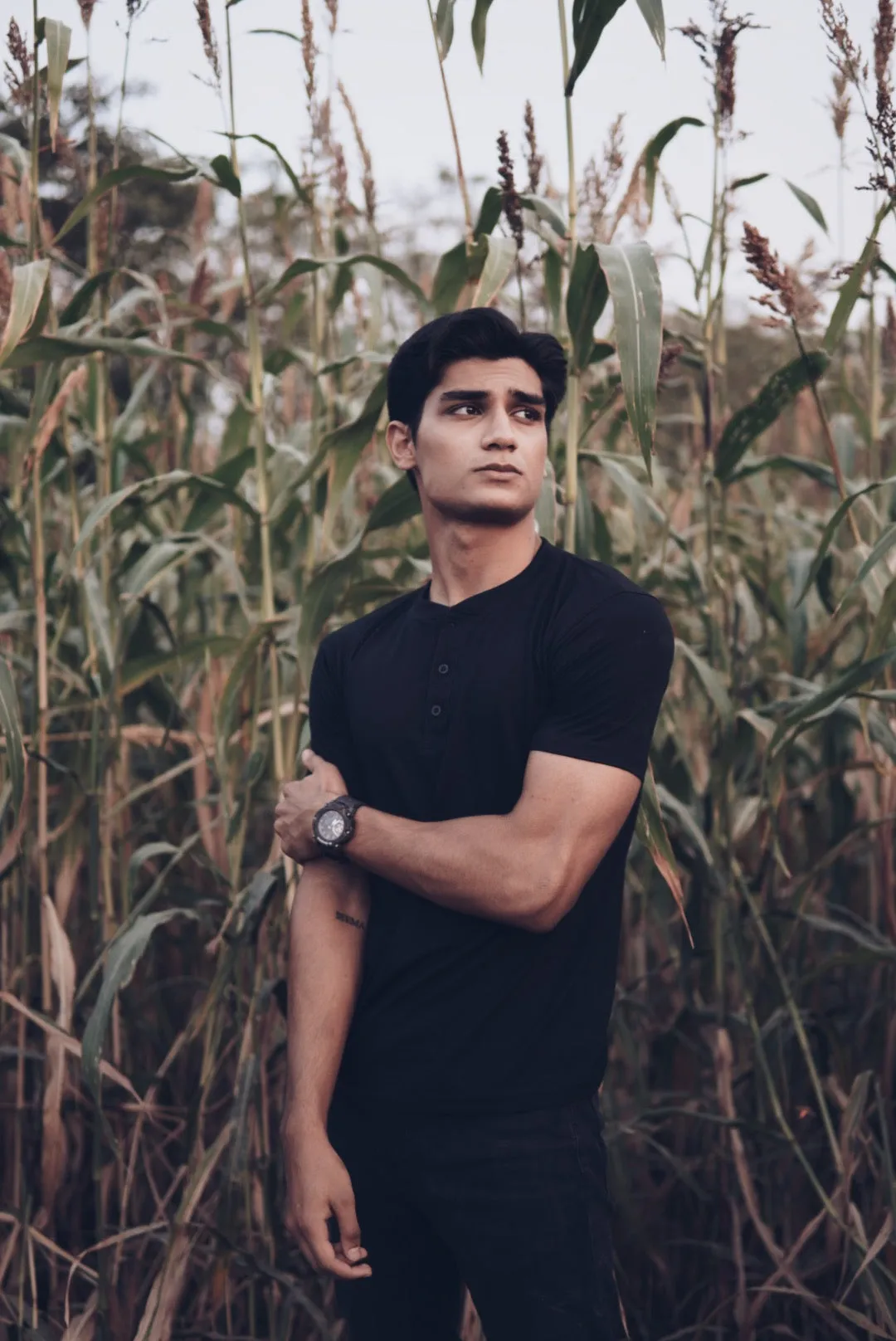 Black Henley T-Shirt