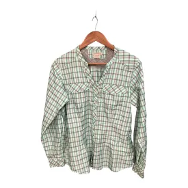 Blouse Long Sleeve By Exofficio In Plaid Pattern, Size: M