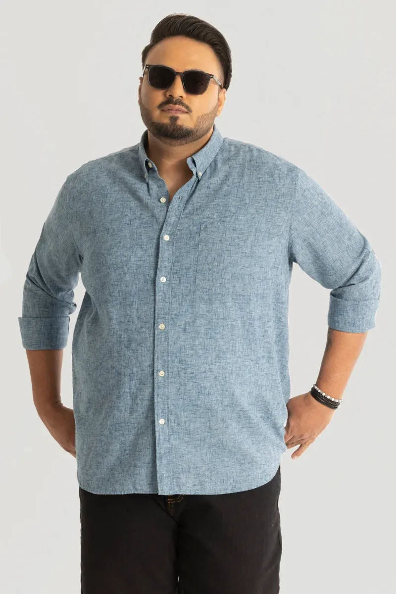 Blue Linen Blend Shirt