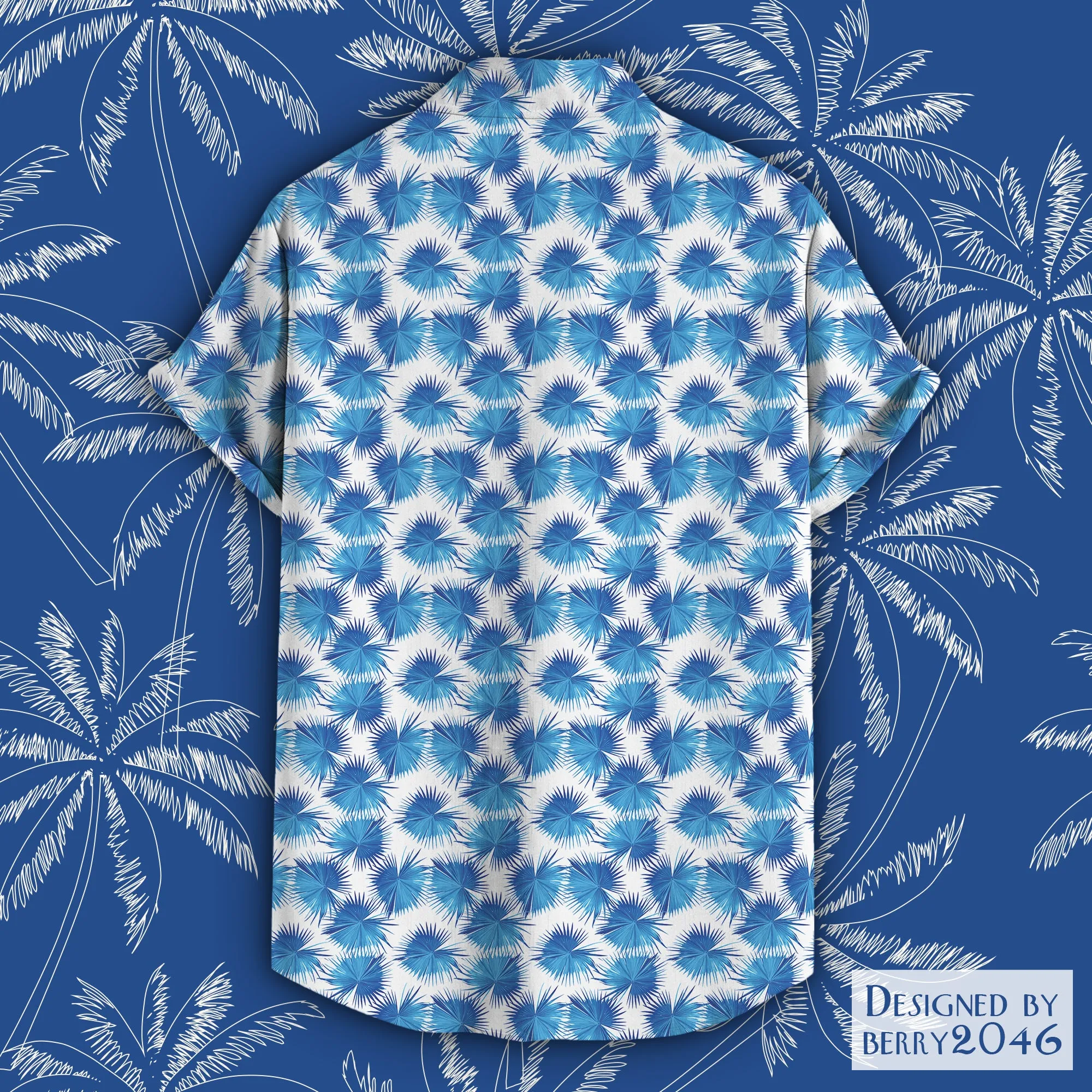 Blue Palm Hawaiian Shirt