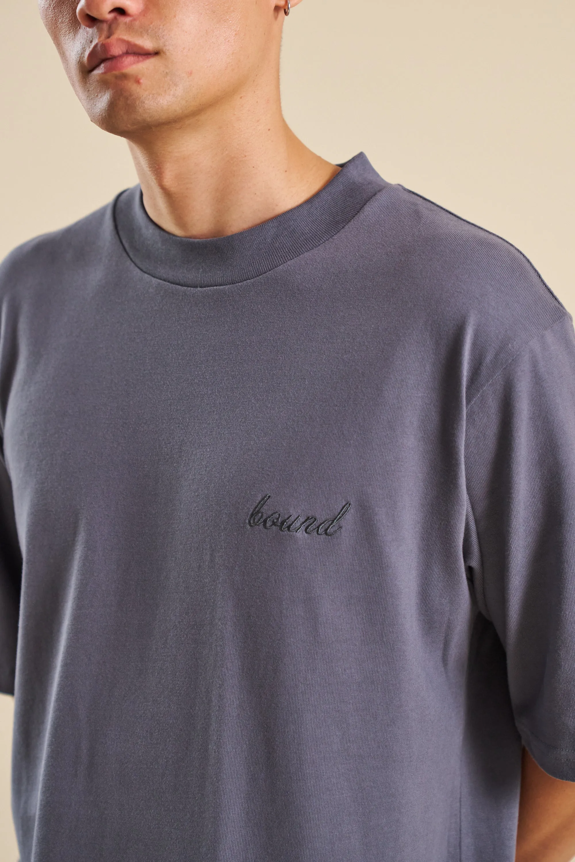 bound Aegean Blue Script Tee