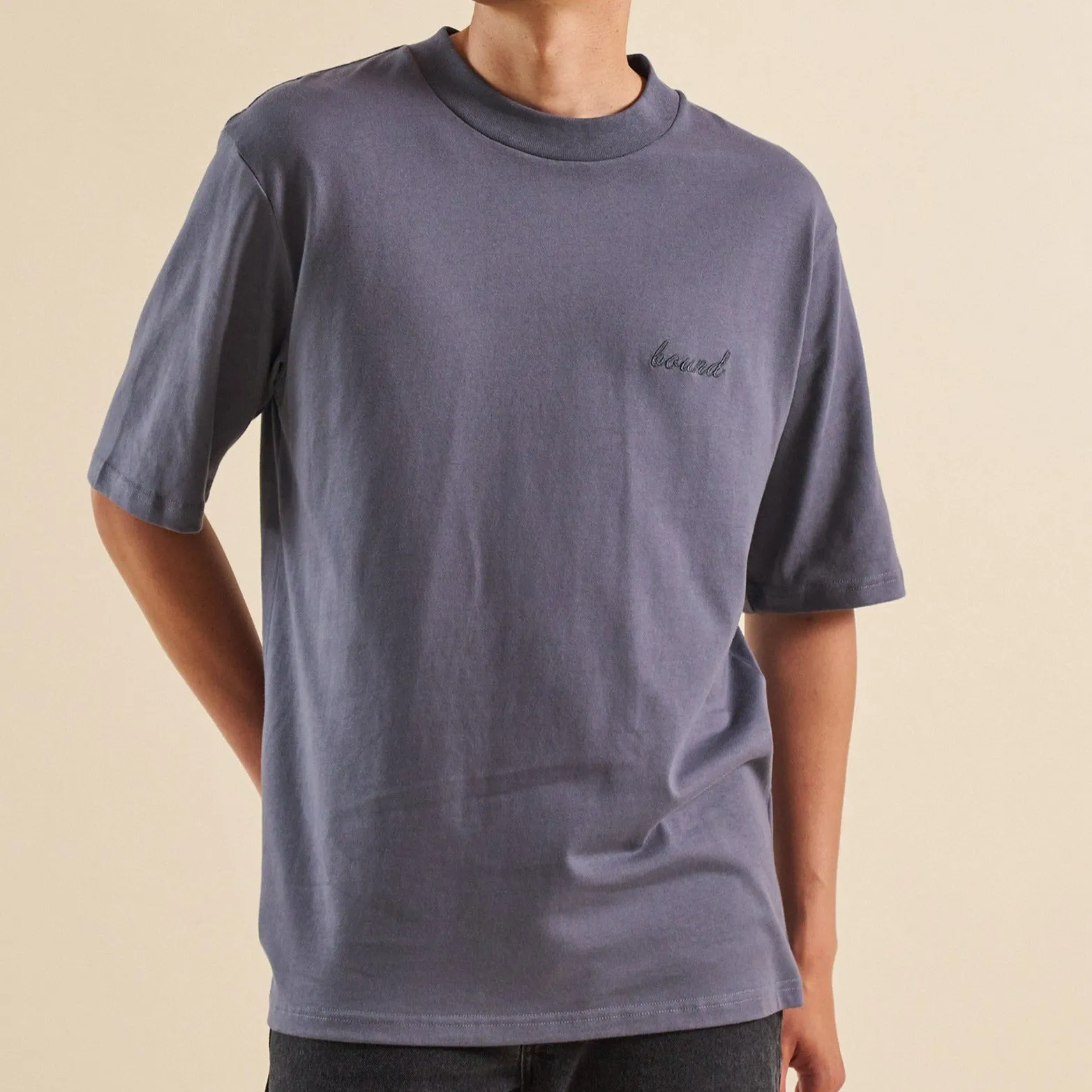 bound Aegean Blue Script Tee