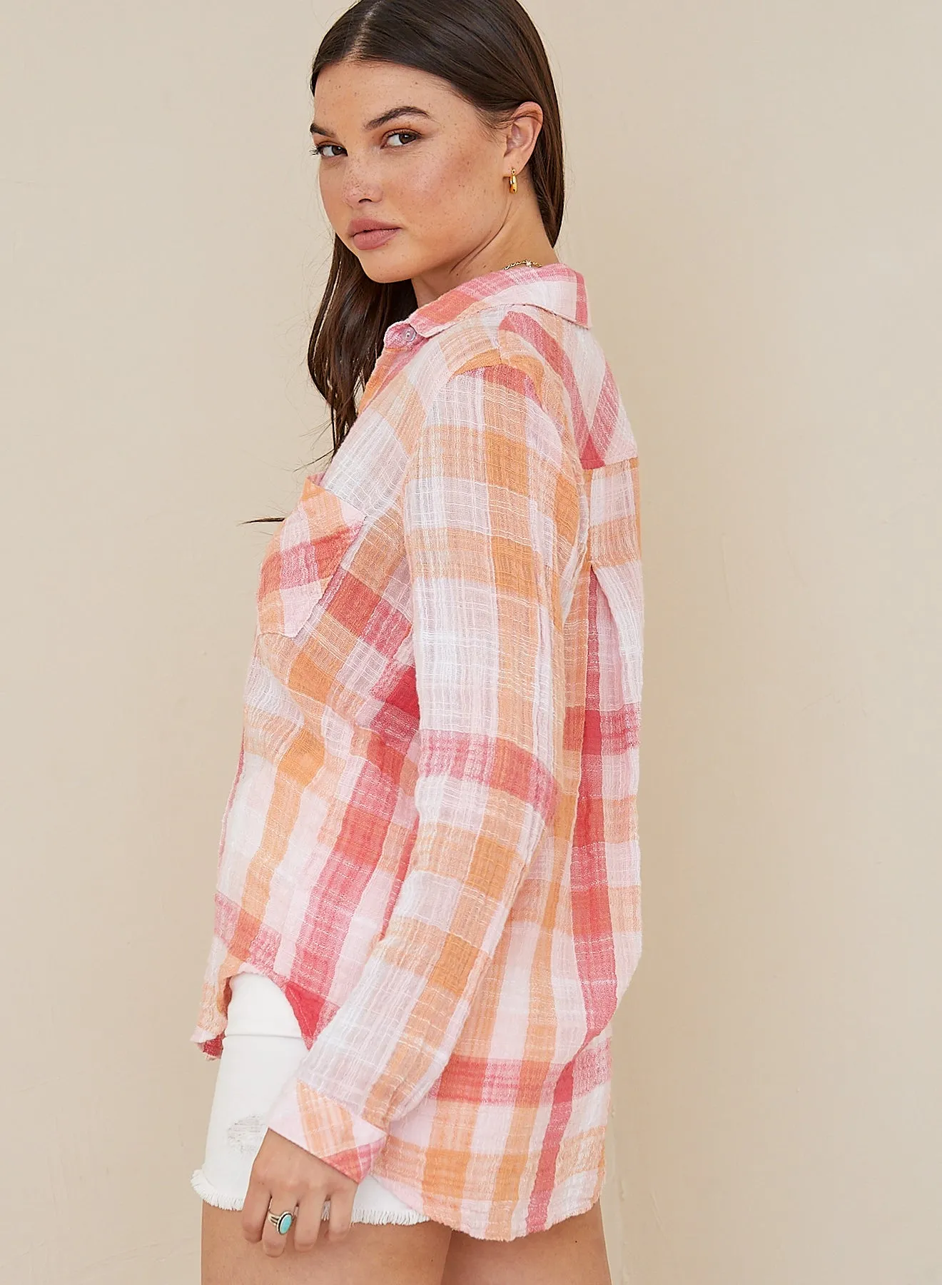 Brentwood Top - Summer Sunset Plaid