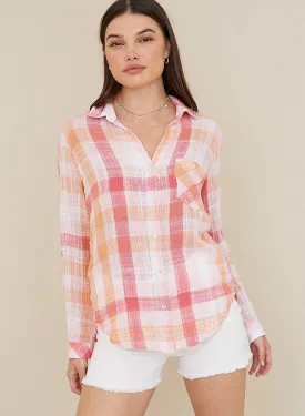 Brentwood Top - Summer Sunset Plaid