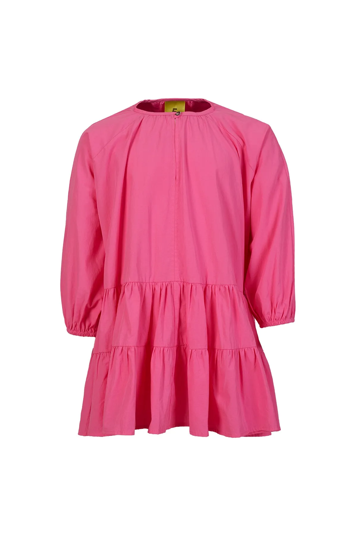 BRIGHT PINK LOOSE GATHERED DRESS