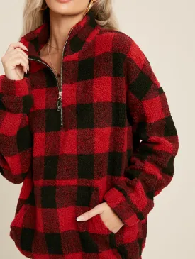 Buffalo Plaid Fleece 3/4 Zip