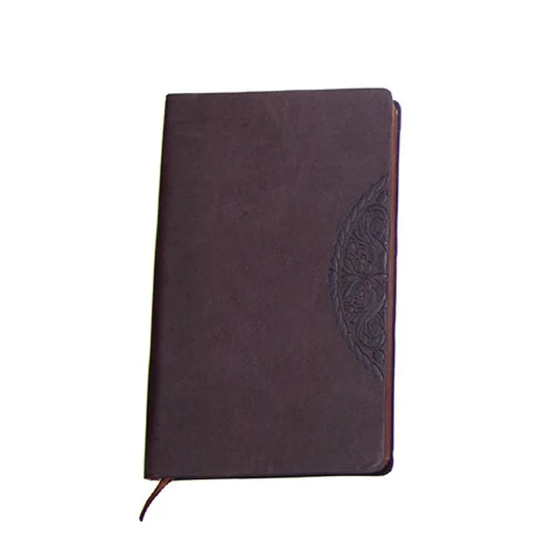 Business Notebook With Embossed Flower Pattern On Pu Leather Cover