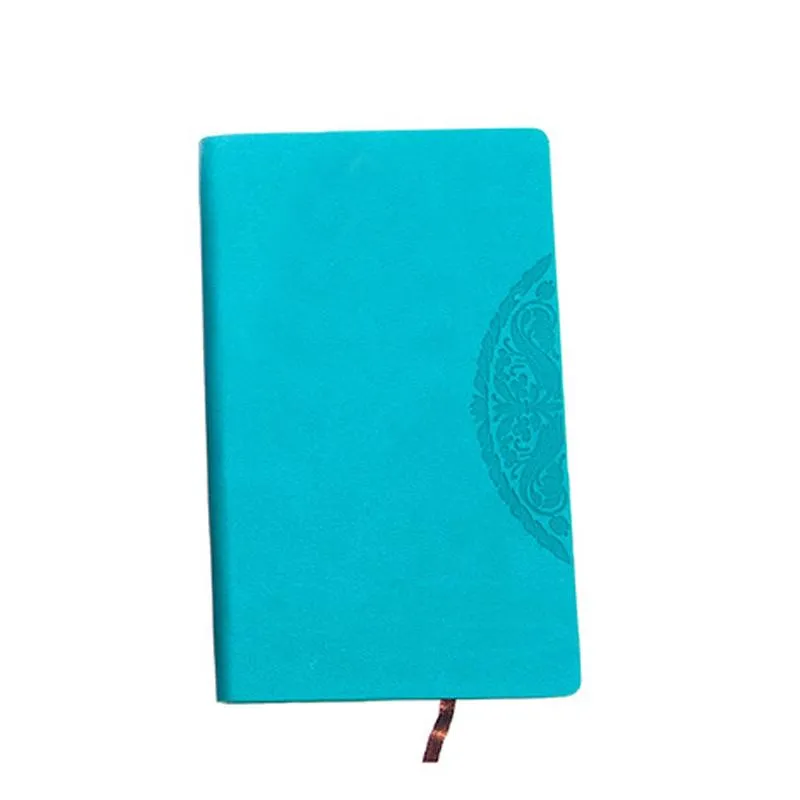 Business Notebook With Embossed Flower Pattern On Pu Leather Cover