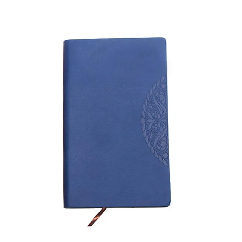 Business Notebook With Embossed Flower Pattern On Pu Leather Cover