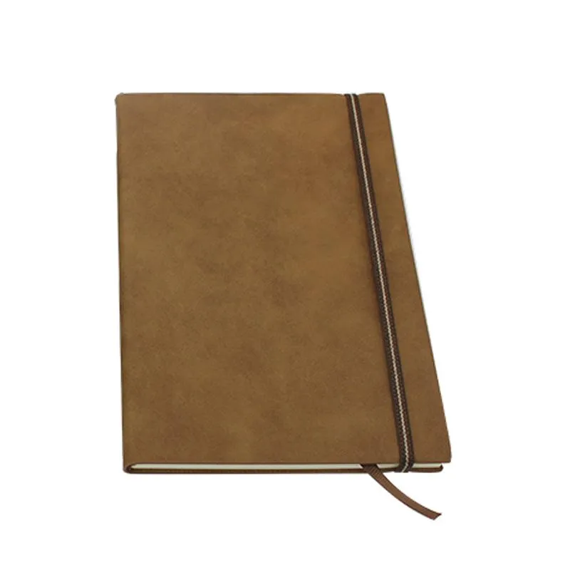 Business Paperback Notebook With  Pu Leather Cover And Elastic Band Closure