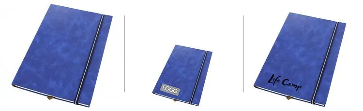 Business Paperback Notebook With  Pu Leather Cover And Elastic Band Closure