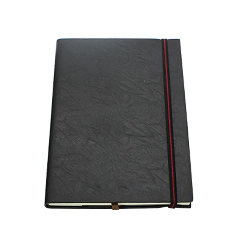 Business Paperback Notebook With  Pu Leather Cover And Elastic Band Closure