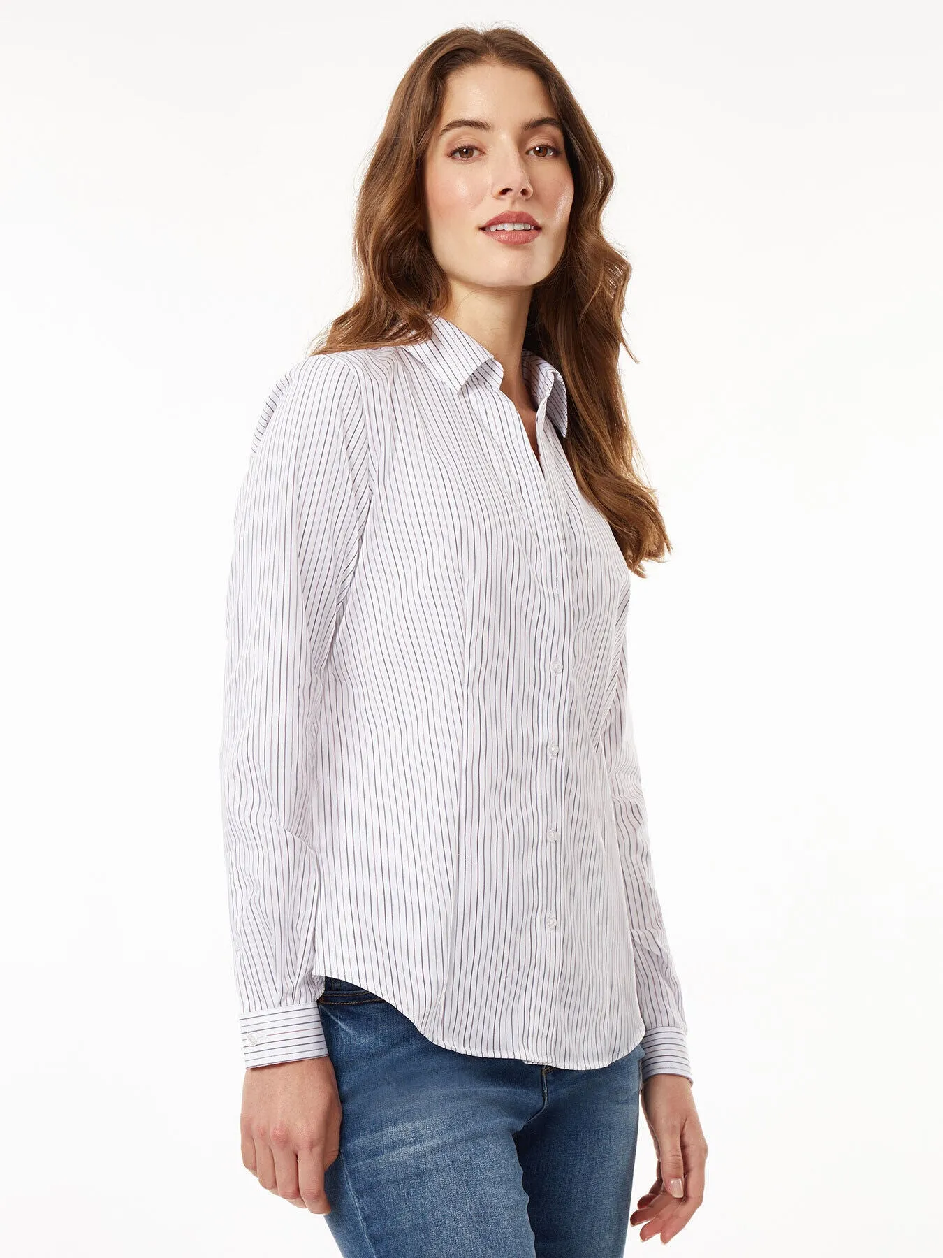 Button-Front Cotton Shirt